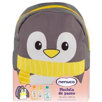 Mochila de Paseo Pingüino Nenuco con Gama Completa (Colonia, Jabón y Champú 3x200ml)
