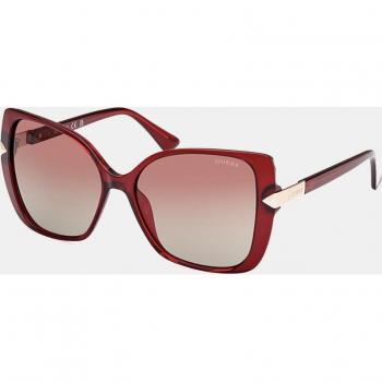 Guess Oversized Butterfly Sunglasses for Women in Shiny Bordeaux with Gradient Brown Lenses