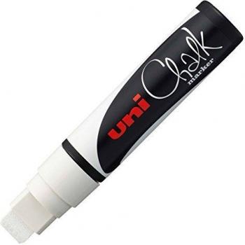 Marcador de Tiza Uni Chalk PWE-17K Punta Biselada Ancha 15mm Blanco