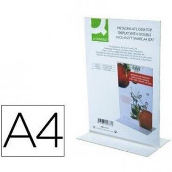 EXPOSITOR EN FORMA DE T DOBLE CARA DIN A4 - 5 UNIDADES