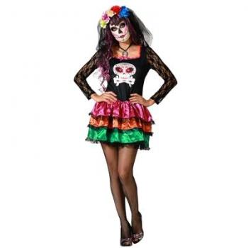 Disfraz de Catrina Esqueleto Mexicano para Mujer Adulto XS