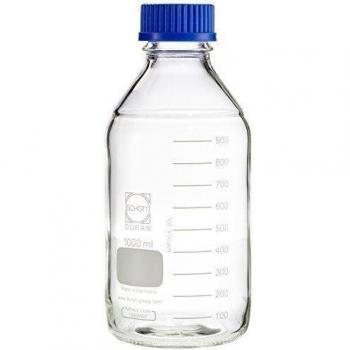 DURAN 218015455 Frascos para Laboratorio con Rosca DIN, Graduados, GL45, con Tapa A Rosca Y Anillo De Vertido De PP, 1000 ml, Azul