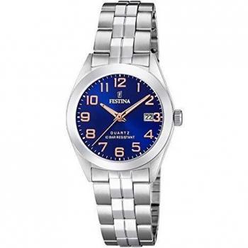 Reloj FESTINA F20438 Para Mujer Clásico de Acero Inoxidable 316L Gris Plata