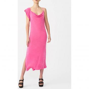 Cuplé Vestido de fiesta midi asimétrico fucsia de poliéster 600809-857-0601