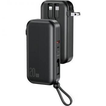 Power Bank Usams PB63 3 en 1 - 10000mAh - Carga Rápida 20W - Negro