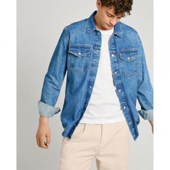 Sobrecamisa Vaquera Azul Regular Fit para Hombre Pepe Jeans - PM308584, Casual, Algodón, Sostenible