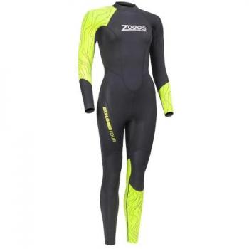 Traje de Neopreno Zoggs Explorer Tour FS Mujer Manga Larga Negro Amarillo - S