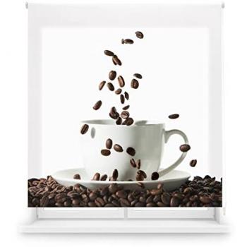 Estor Enrollable Translúcido con Estampado Digital Modelo Coffee - 150x180 cm - Elegante y Práctico para Ventanas