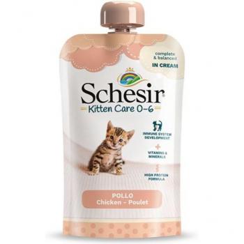 Schesir Comida Húmeda Crema de Pollo para Gatitos 150g