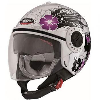 Caberg Riviera V2 + Diva – Casco Jet, color blanco y lila