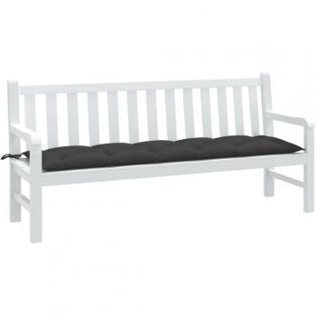 Cojín para banco de jardín 180x50x7 cm tela antracita melange, gris claro melange, gris oscuro melange - Cojín Decorativo de Asiento