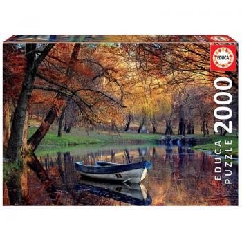 Educa - Barca en el Lago, Puzzle de 2.000 Piezas, Medida aproximada: 96 x 68 cm, Incluye Fix Puzzle para Colgar el Puzzle una Vez finalizado, A Partir de 14 años