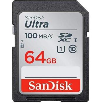 SanDisk Ultra SDHC Tarjeta de Memoria de hasta 100 MB/s, Clase 10 UHS-I,64 GB