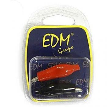 EDM E02302 Pinza Cocodrilo, 2 uds, Rojo/Negro