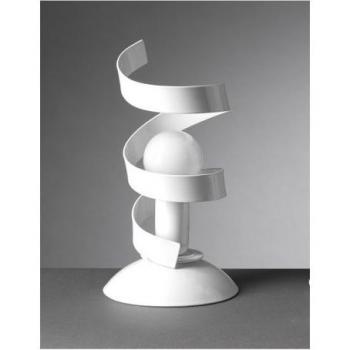 Lámpara de mesa ZOE Ribbon de metal blanco con diseño moderno, acabado en color blanco, estructura metálica, ideal para decoración interior y iluminación ambiental