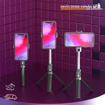 Kit Vlogging EUROXANTY® con Palo Selfie, Trípode, Micrófono, Luz LED y Soporte para Grabación de Video en Movil AY-49T