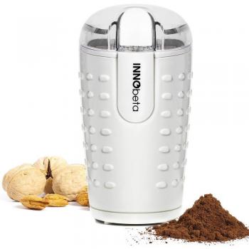 Molinillo Cafe Electrico | InnoBeta Súper Potente Muele con Motor de 150 Vatios para Granos de Café, Nueces, Especias, Pimienta y Semillas; Cuchillas de Acero Inoxidable con Tapa Transparente y Una Capacidad de 70g