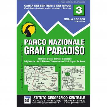 Mapa excursionista y topográfico 1:50.000 del Parque Nacional Gran Paradiso - Carta de senderos y refugios