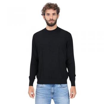 Armani Exchange Men's Black Viscose-Polyamide Sweater 2XL