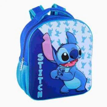 Mochila 3D EVA Stitch 30 cm, personaje en relieve, dimensiones 27x9x32 cm, color azul