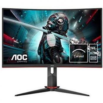 AOC Gaming CQ27G2U - 27 inch QHD Curved Monitor,144Hz, 1ms MPRT, VA, AMD FreeSync Premium, Height Adjust, USB Hub, Speakers