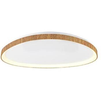 Plafón Triangular LED Niseko 60 cm, 48W, 2900 lm, Luz Cálida 3000K, Madera Simulada, Garantía de 3 Años