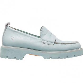 Art 1680 Graz Mocasines de Piel para Mujer, Color Azul Celeste, Sin Cierre