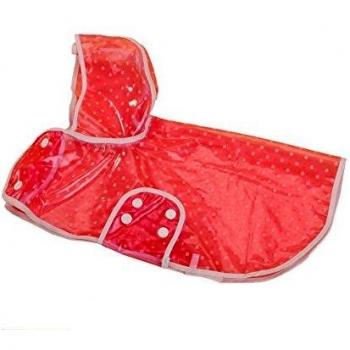 4494 Impermeable para perros y gatos medianos con gorro para la lluvia - Rosa, M