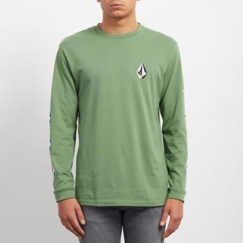 Volcom Camiseta Manga Larga Deadly Stone BSC LS Verde Talla: M