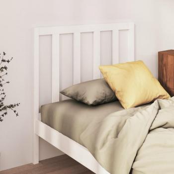 Cabecero para cama blanca de madera maciza de pino 96x4x100 cm