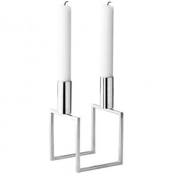 Line Candle Holder, Nickel Plated