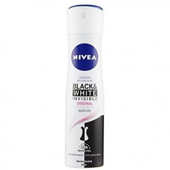 Desodorante Antitranspirante Nivea Black & White Invisible Original 150 ml - Protección 72h, Sin manchas en la ropa