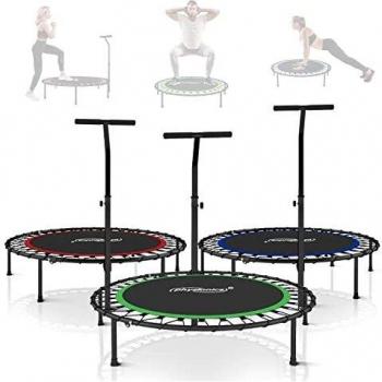 Trampolina Fitness Physionics 101 cm con Mango Ajustable, Plegable y Soportes Antideslizantes, Peso Usuario 120 kg