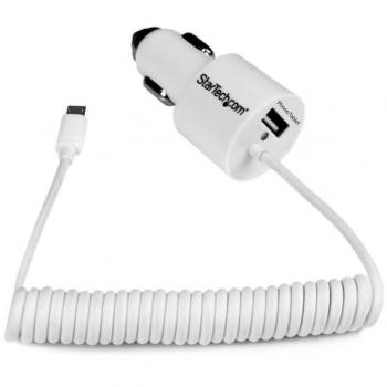 StarTech Cargador USB 2 Puertos Coche con Cable Micro USB