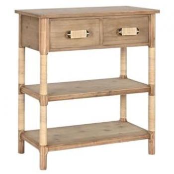 Consola Home ESPRIT Marrón Claro Cuerda Abeto 80 x 35,5 x 90 cm