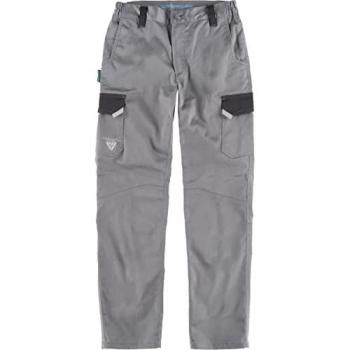 Pantalón de Trabajo Elástico Multibolsillos con Detalles Reflectantes y Refuerzos en la Culera Unisex Gris y Negro XXL