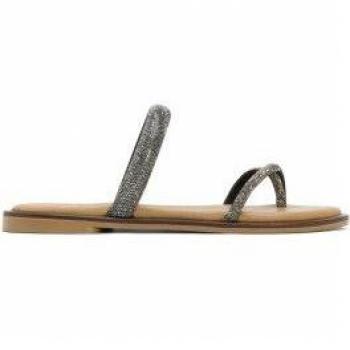 Sandalias planas de piel Porronet Cali gris