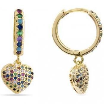 Pendientes Luxenter Lethrax de Circonita Multicolor acabados en oro amarillo de 18k