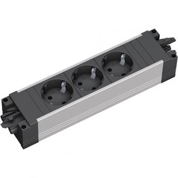 Regleta de enchufes Bachmann STEP ALU 3xCEE 7/3, tipo F, 3 tomas