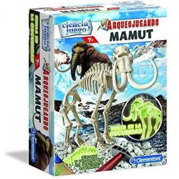 Clementoni - Arqueojugando Mamut fosforescente - juego científico para excavar y montar dinosaurios a partir de 7 años, juguete en español