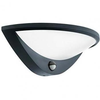 Aplique de pared exterior LED Eglo Belcreda 9,3W con sensor de movimiento y crepuscular IP44 color antracita
