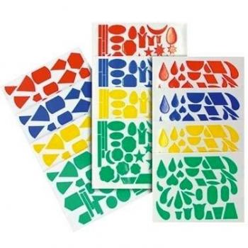 APLI Kids - Bolsa de gomets figuras geométricas 8, Color Amarillo, Azul, Rojo Y Verde, 20 hojas