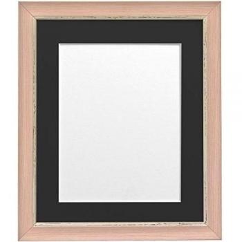 FRAMES BY POST Nordic - Marco para Foto, Color Rosa con Acabado Envejecido, con paspartú Negro, 40 x 40 cm, para lámina tamaño 12 x 12 Pulgadas