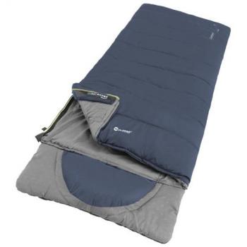Saco de dormir Outwell Contour Lux con cremallera izquierda, color azul oscuro, temperatura confort -3°C