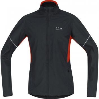 GORE RUNNING WEAR Cálida chaqueta para correr, Hombre, Ligera, GORE WINDSTOPPER, ESSENTIAL Partial Jacket, Talla XL, Negro/Naranja, JWESNO