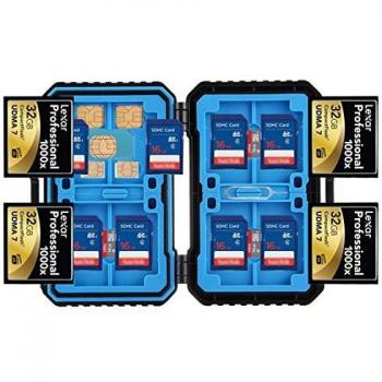 iLifeTech Funda para guardar su colección de Tarjetas de memoria, impermeable, profesional para SD SDHC SDXC TF SIM CF