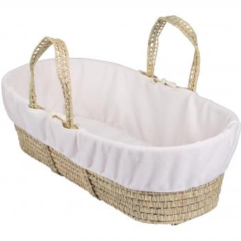 Clair de lune Fleece Liner/compresa para Moses/cesta de mimbre, color blanco