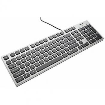 Trust Isla - Teclado (Teclas planas), Plateado y Negro, Qwerty Español