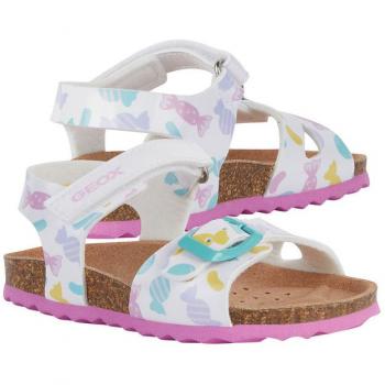 Geox Niña Sandalias Chalki Multicolor, características: diseño multicolor, material transpirable, suela de goma antideslizante, cierre de velcro para fácil ajuste, plantilla cómoda y ligera