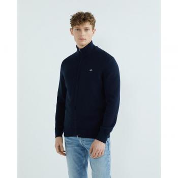 Gant Men's Casual Cotton Full Zip Cardigan - Evening Blue